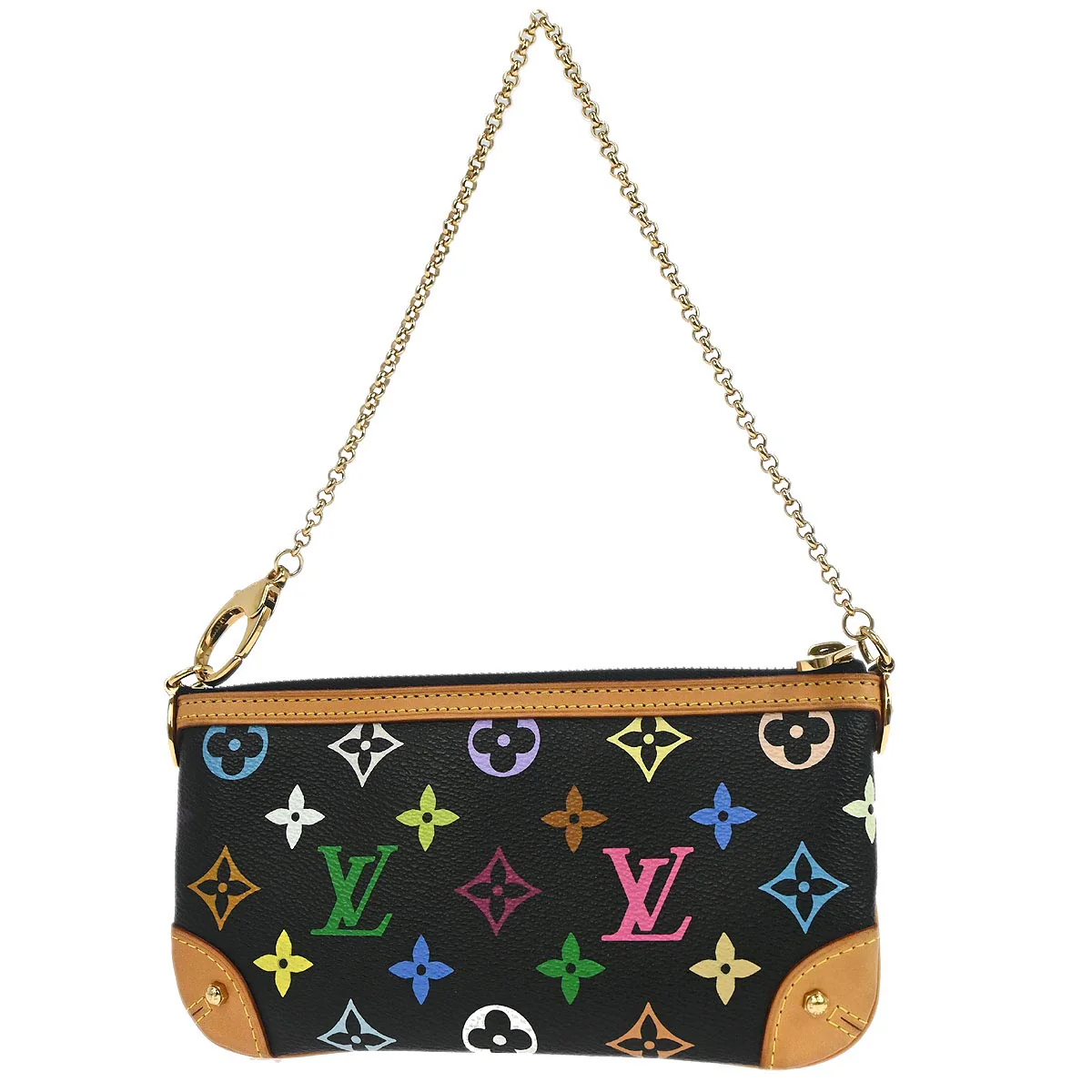 Louis Vuitton 2011 Black Multicolor Pochette Milla MM Handbag M60097 - Image 2