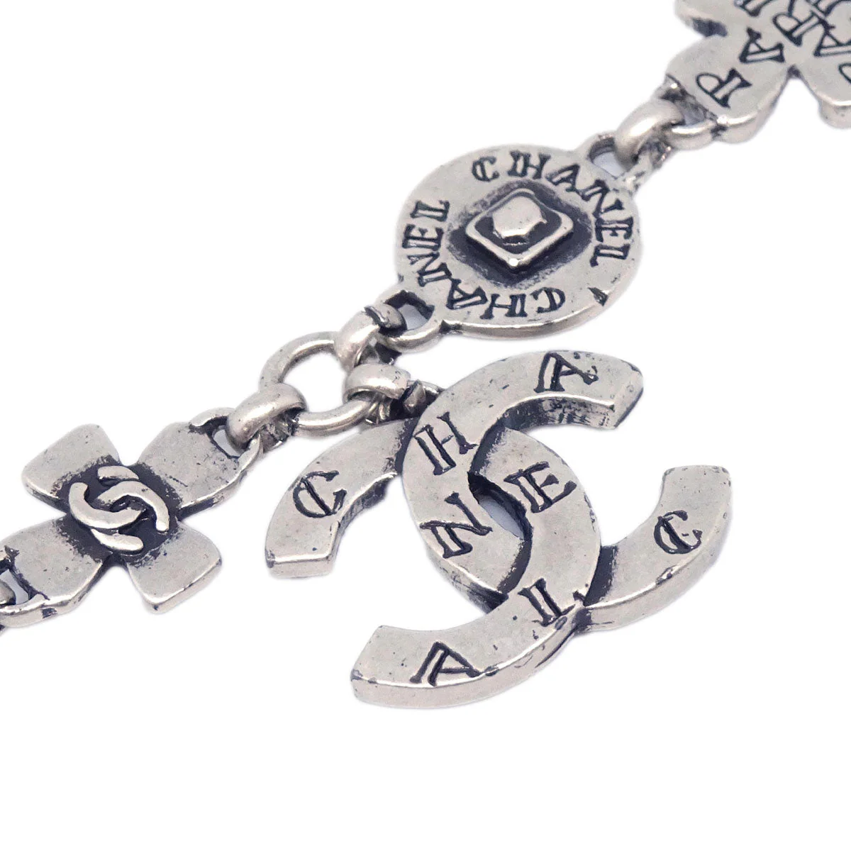 Chanel CC Chain Necklace Pendant Silver 99A - Image 3