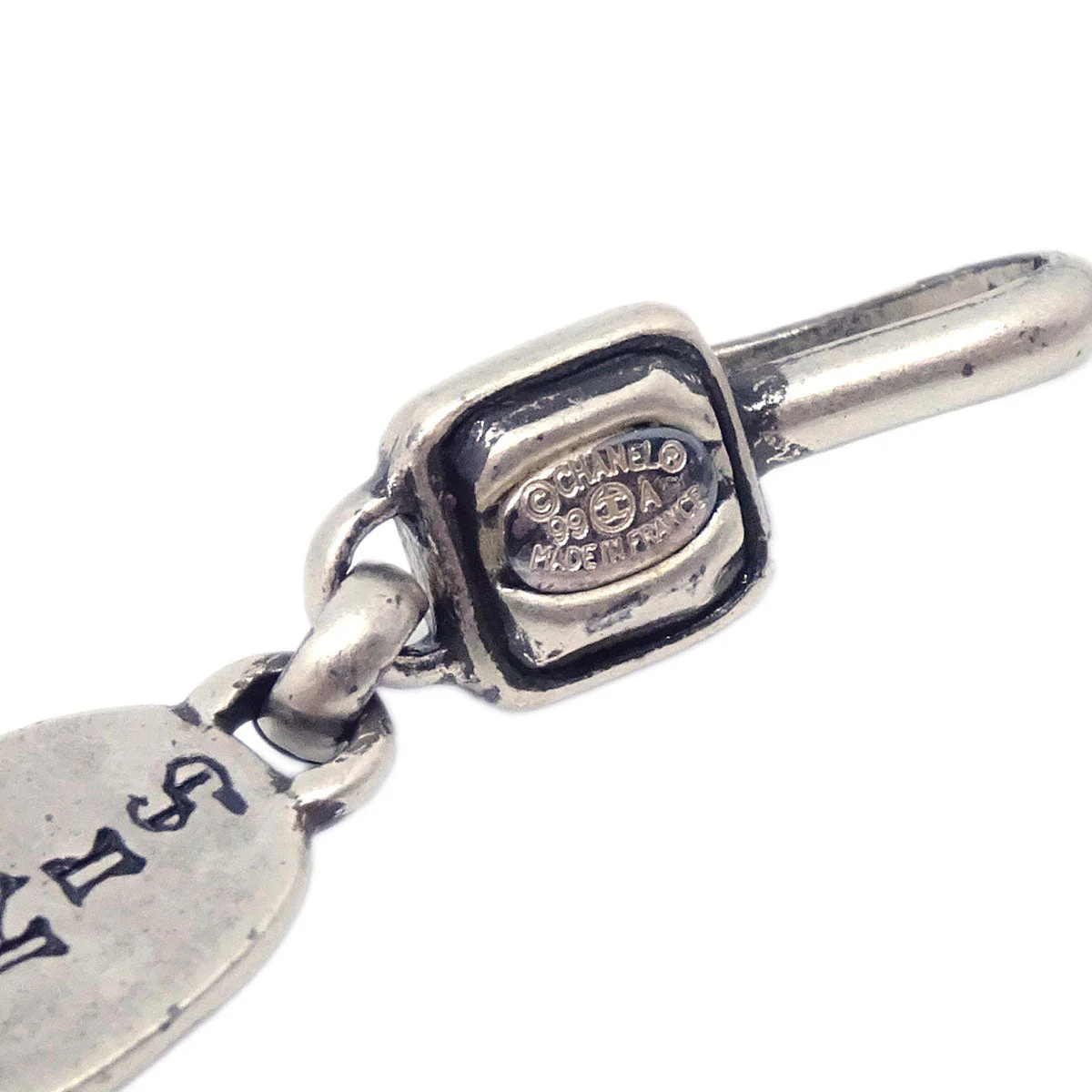 Chanel CC Chain Necklace Pendant Silver 99A - Image 4