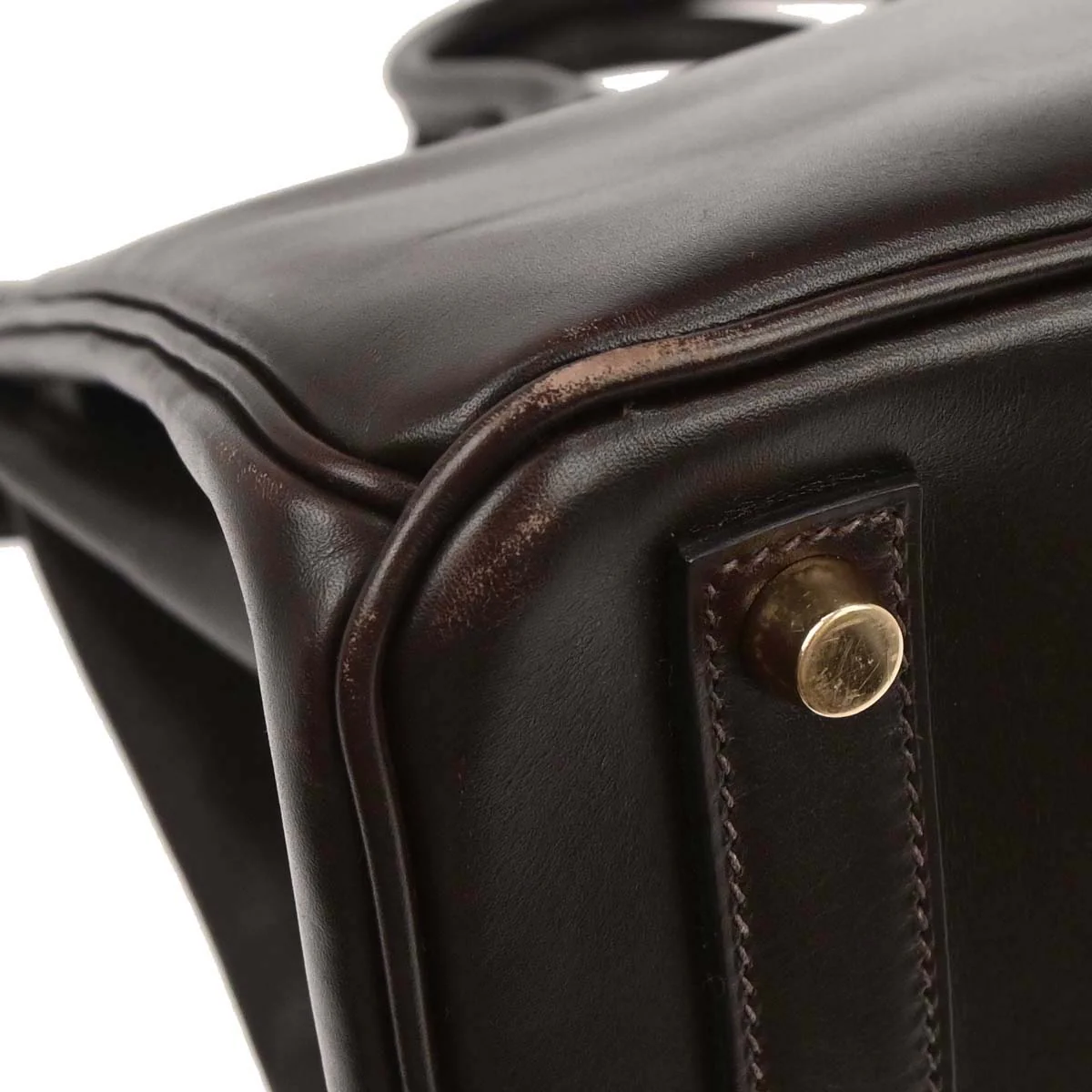Hermes Chocolat Box Calf Haut a Courroies 32 Handbag - Image 5