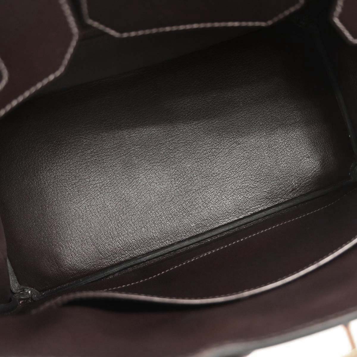 Hermes Chocolat Box Calf Haut a Courroies 32 Handbag - Image 9