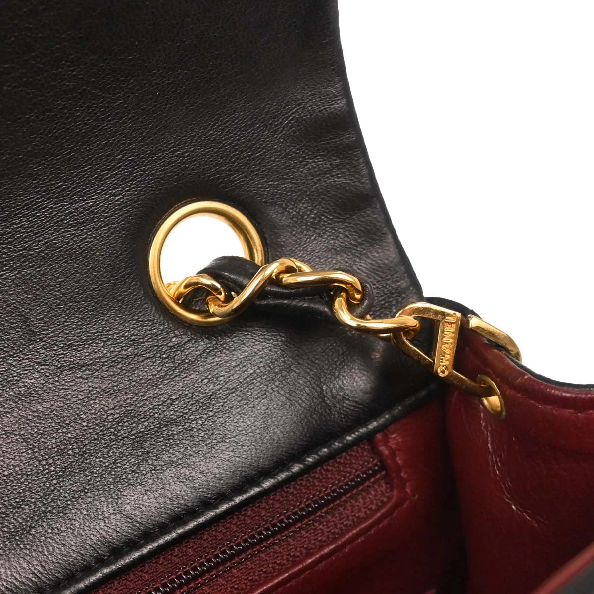 Chanel 1991-1994 Black Lambskin Classic Square Flap Shoulder Bag 20 - Image 10