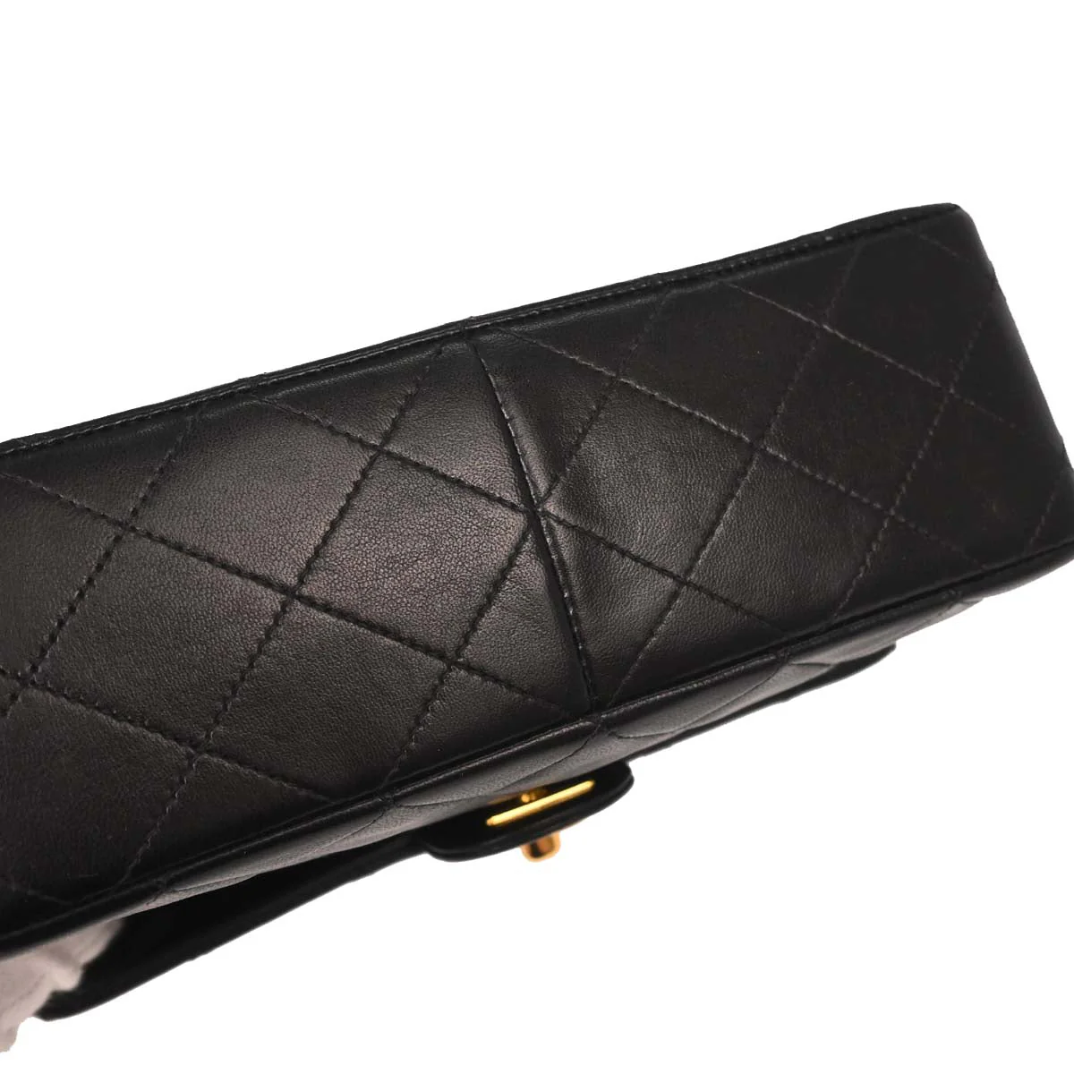 Chanel 1991-1994 Black Lambskin Classic Square Flap Shoulder Bag 20 - Image 3