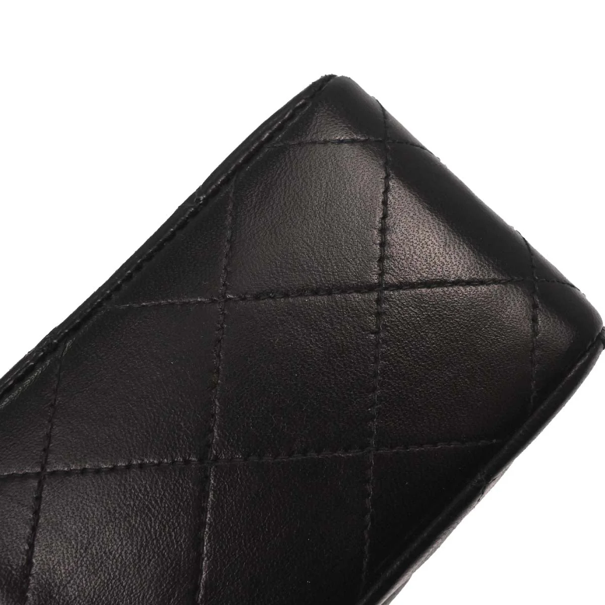 Chanel 1991-1994 Black Lambskin Classic Square Flap Shoulder Bag 20 - Image 4