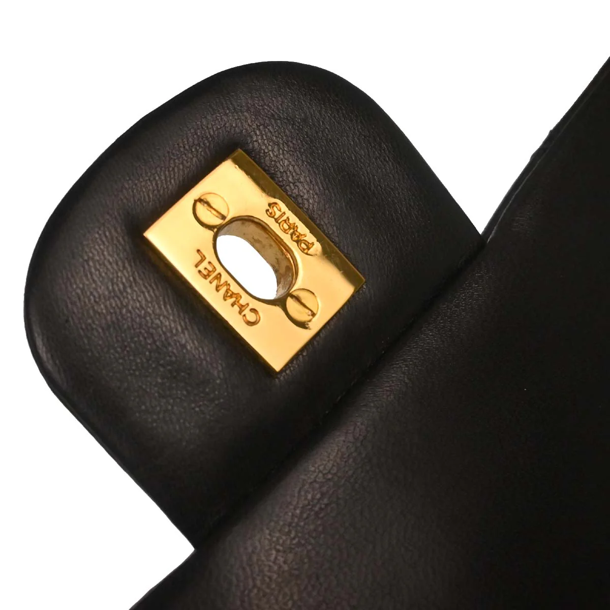 Chanel 1991-1994 Black Lambskin Small Classic Double Flap Shoulder Bag - Image 12