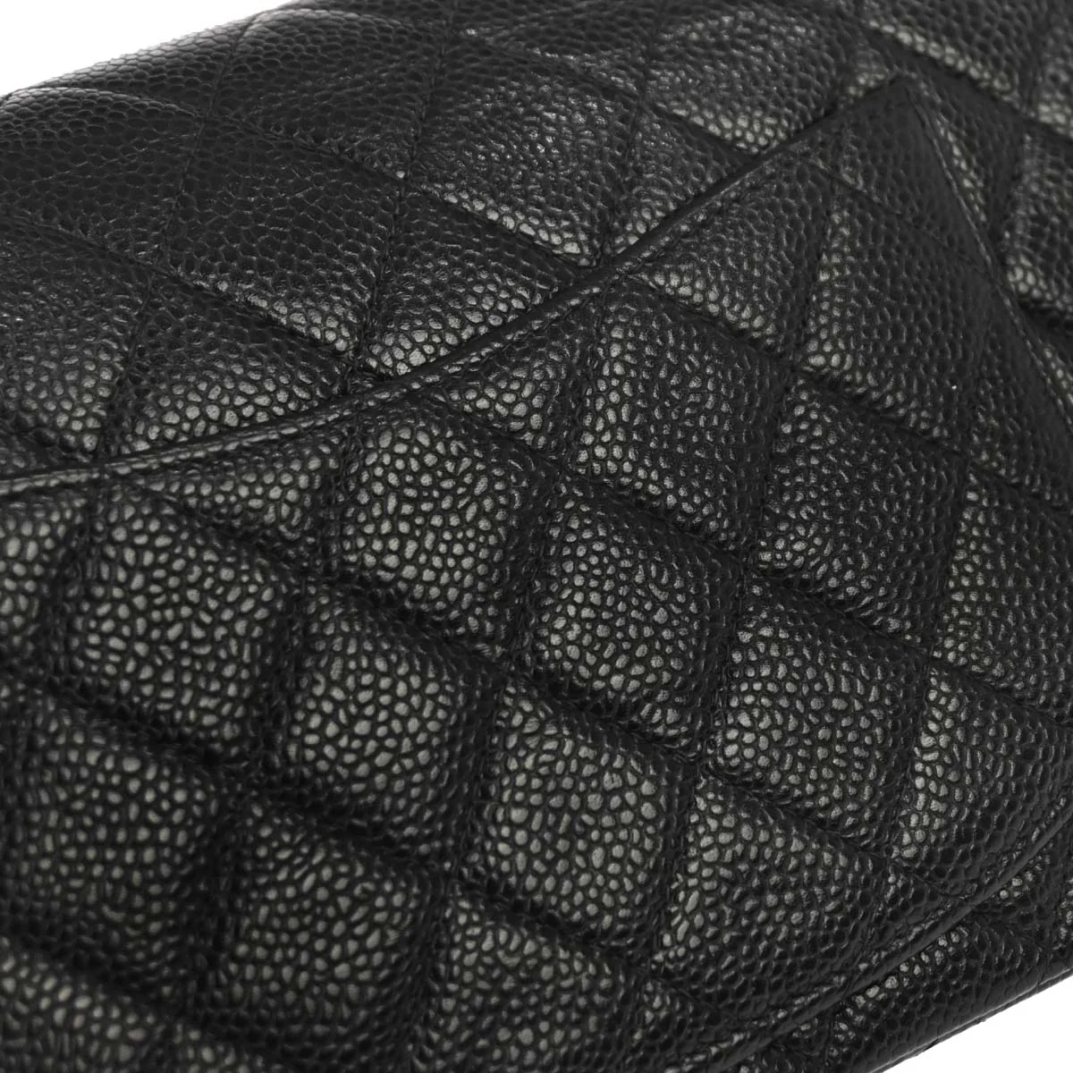 Chanel 2000-2002 Black Caviar Skin Small Classic Double Flap Shoulder Bag - Image 4