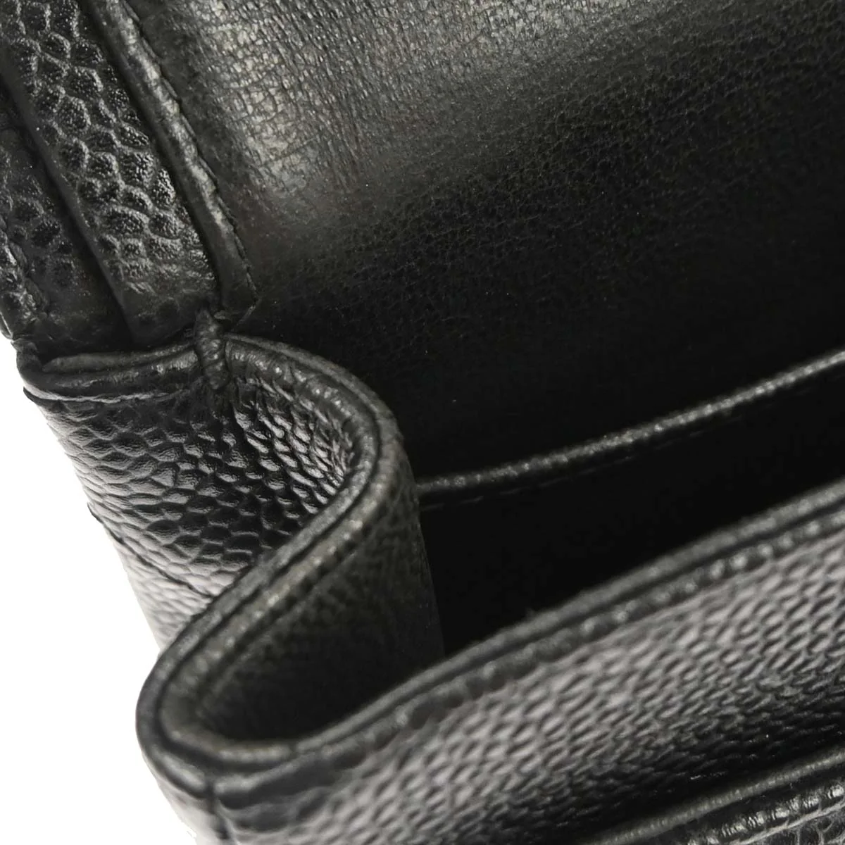 Chanel 2000-2002 Black Caviar Skin Small Classic Double Flap Shoulder Bag - Image 9