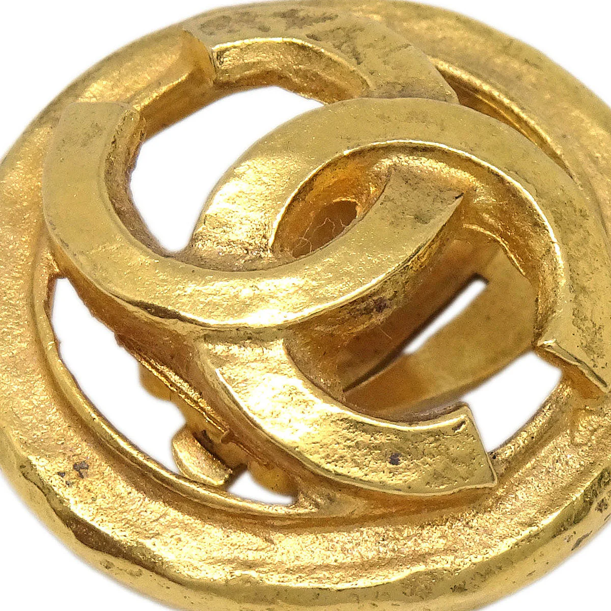 Chanel Button Clip-On Earrings Gold 94P - Image 2