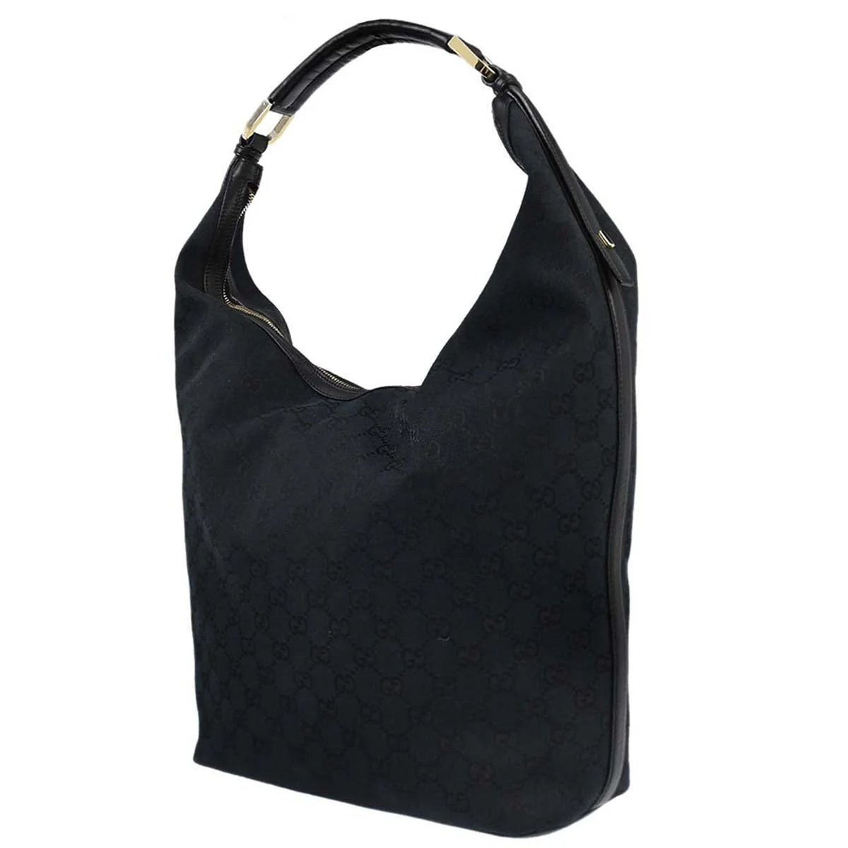 Gucci Black Canvas GG Hobo Handbag - Image 2