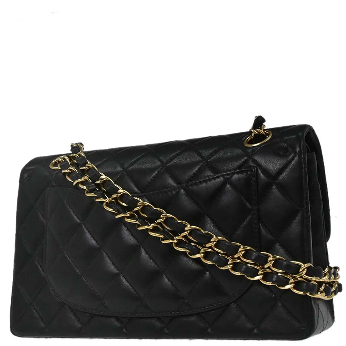 Chanel 2003-2004 Black Lambskin Small Classic Double Flap Shoulder Bag - Image 2
