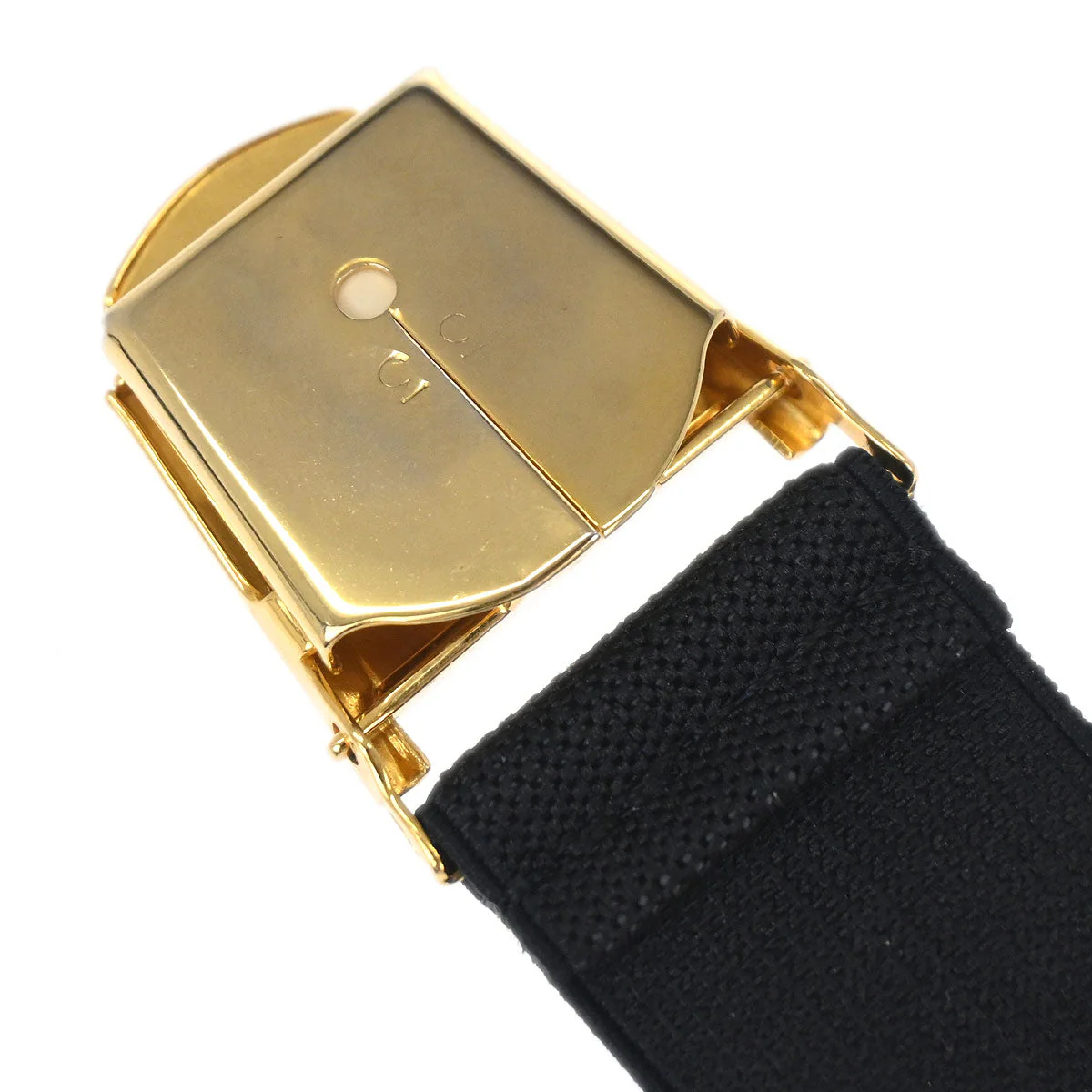 Chanel Black Canvas Logo Clip Armband Wristband 33 Small Good - Image 4