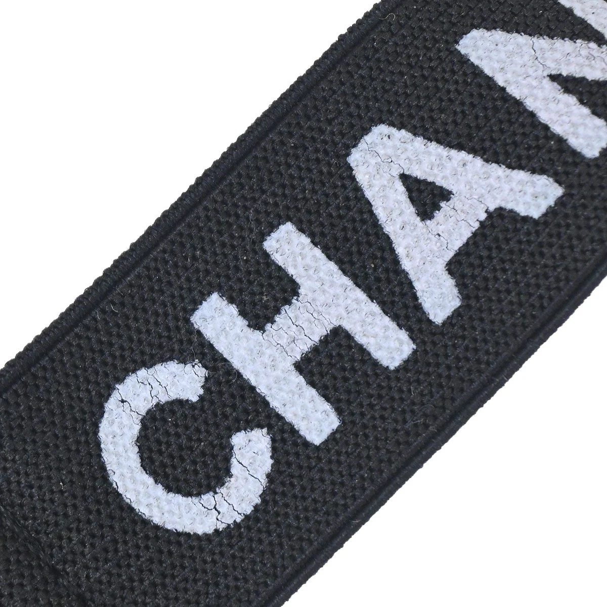 Chanel Black Canvas Logo Clip Armband Wristband 33 Small Good - Image 5