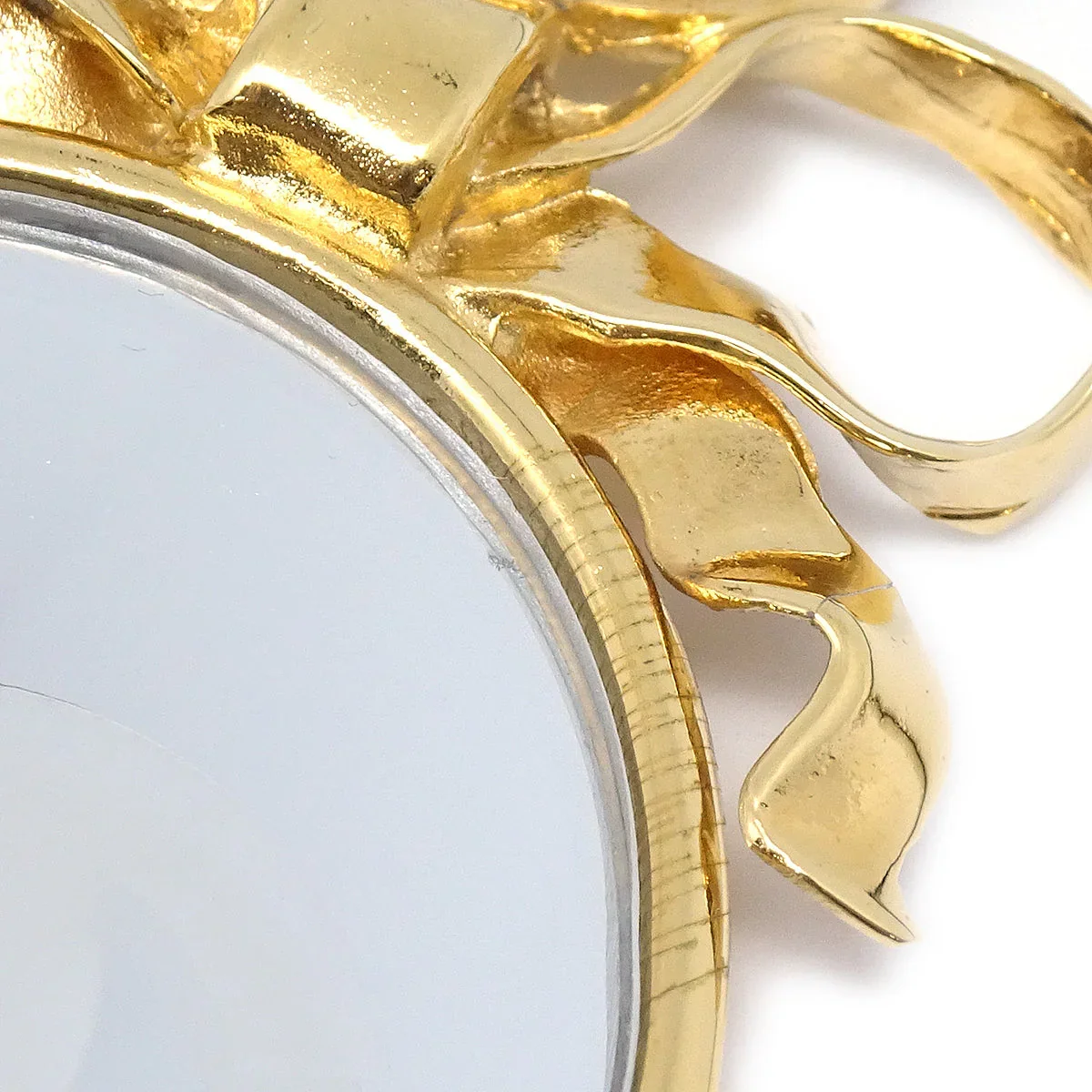 Chanel Bow Mirror Brooch Pin Gold - Image 2
