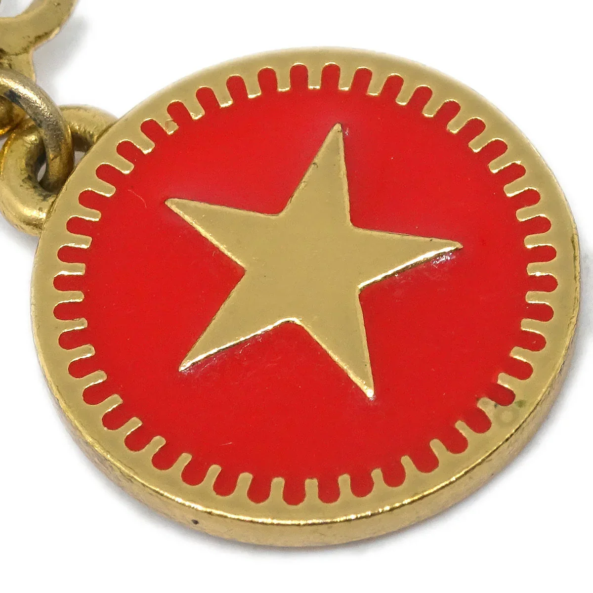 Chanel Star Dangle Piercing Earrings Red 01P - Image 2