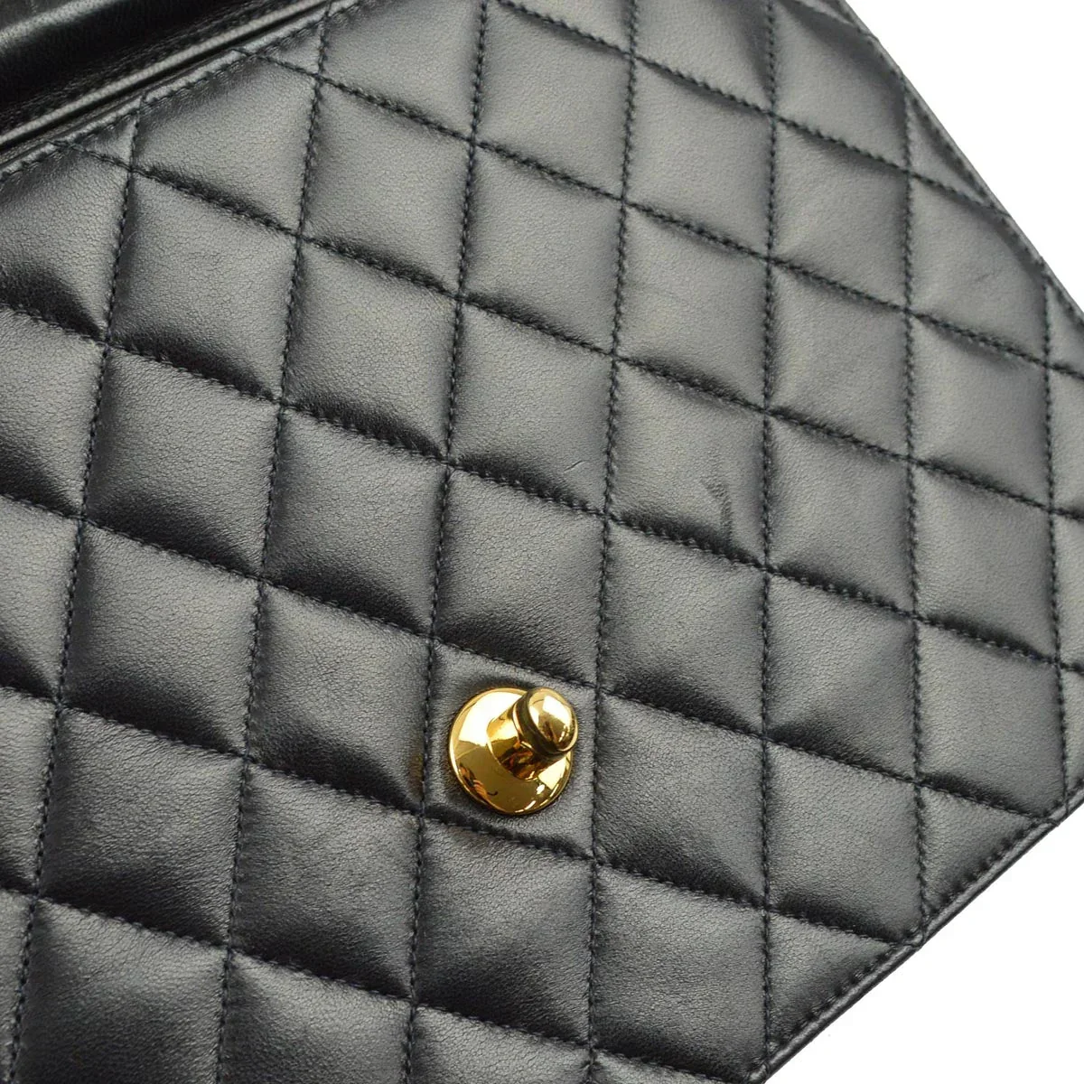 Chanel 2001-2003 Black Lambskin Turnlock Medium Half Flap Shoulder Bag - Image 5