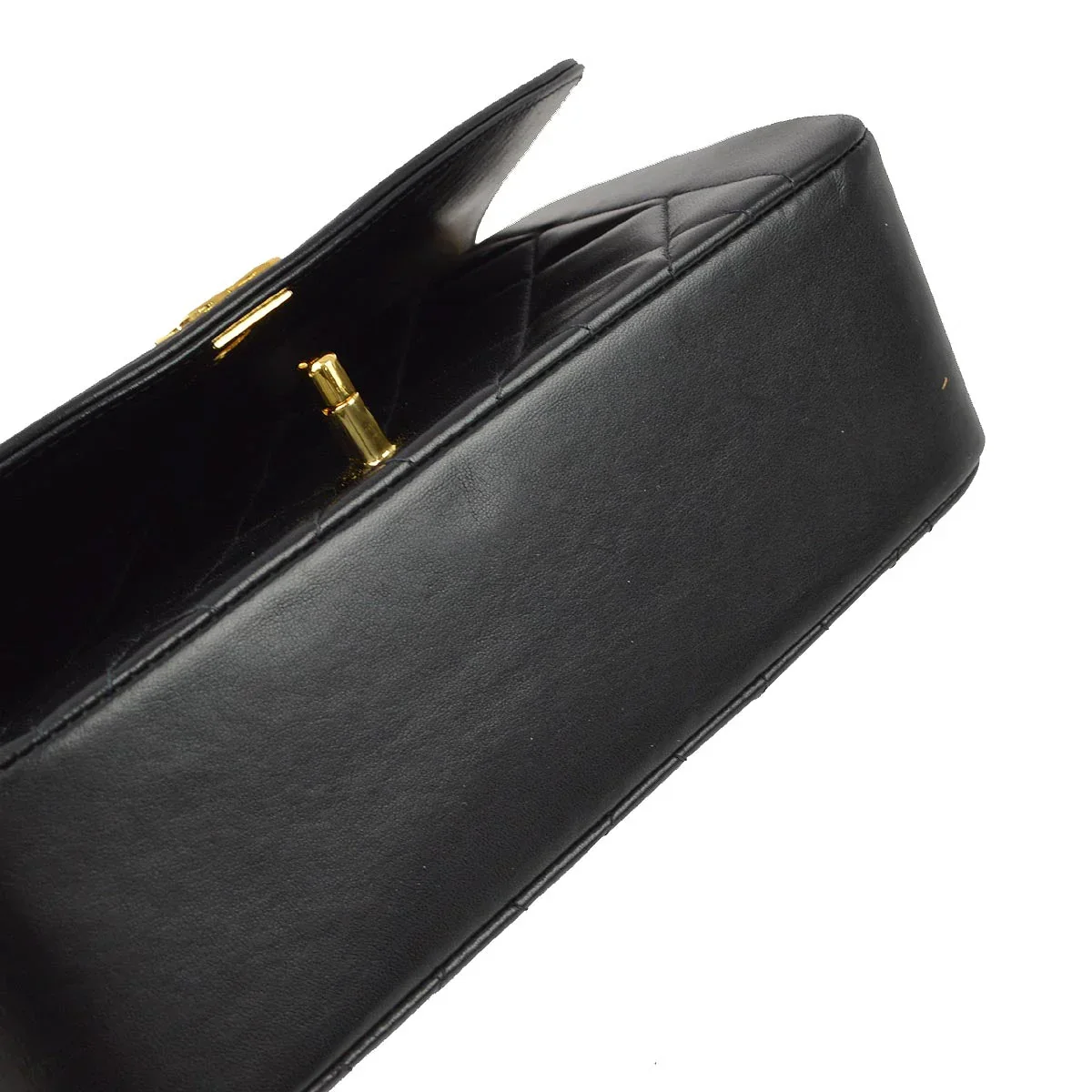 Chanel 1996-1997 Black Lambskin Small Diana Shoulder Bag - Image 6