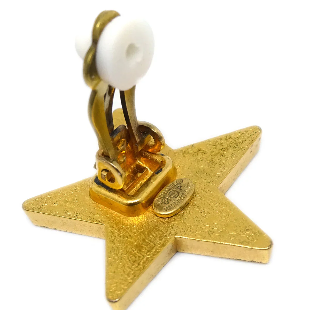 Chanel Star Earrings Clip-On White 01P - Image 4