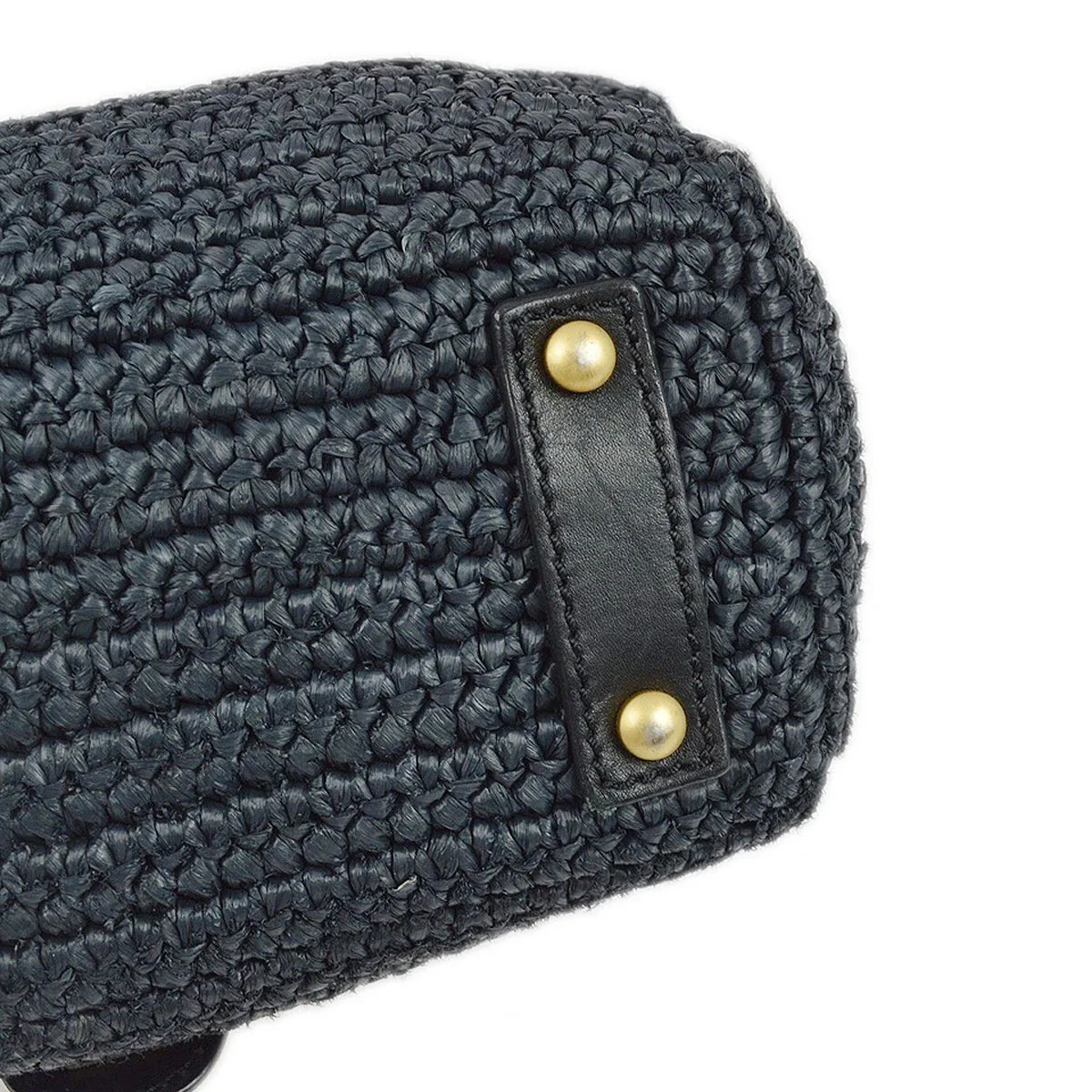 Chanel 2005-2006 Black Straw Chain Shoulder Bag - Image 4