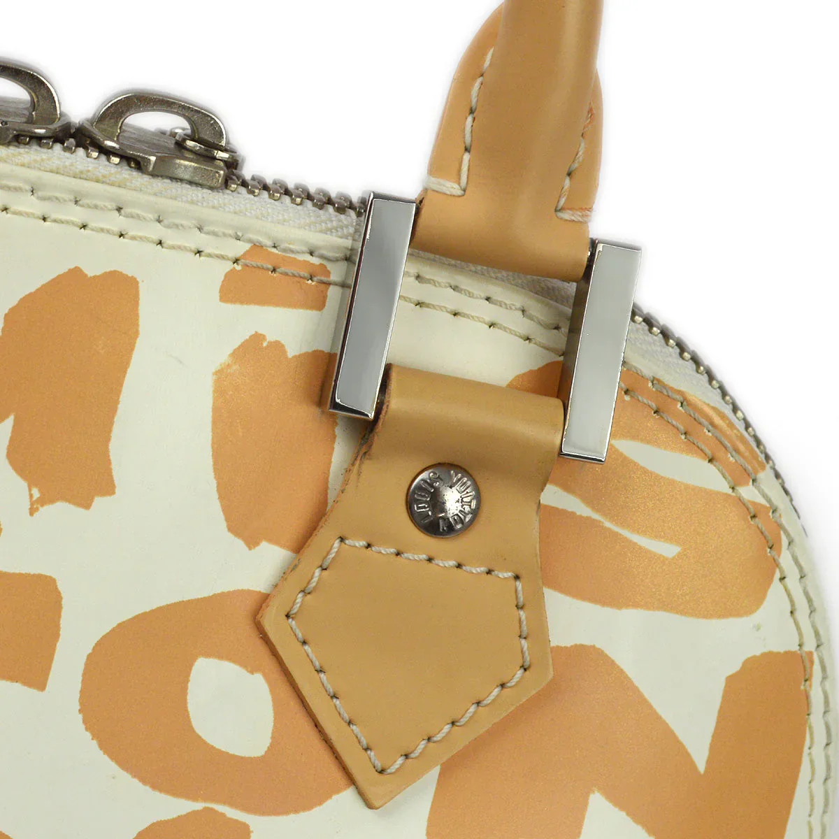 Louis Vuitton 2001 Beige Graffiti Alma PM Handbag M92178 - Image 6