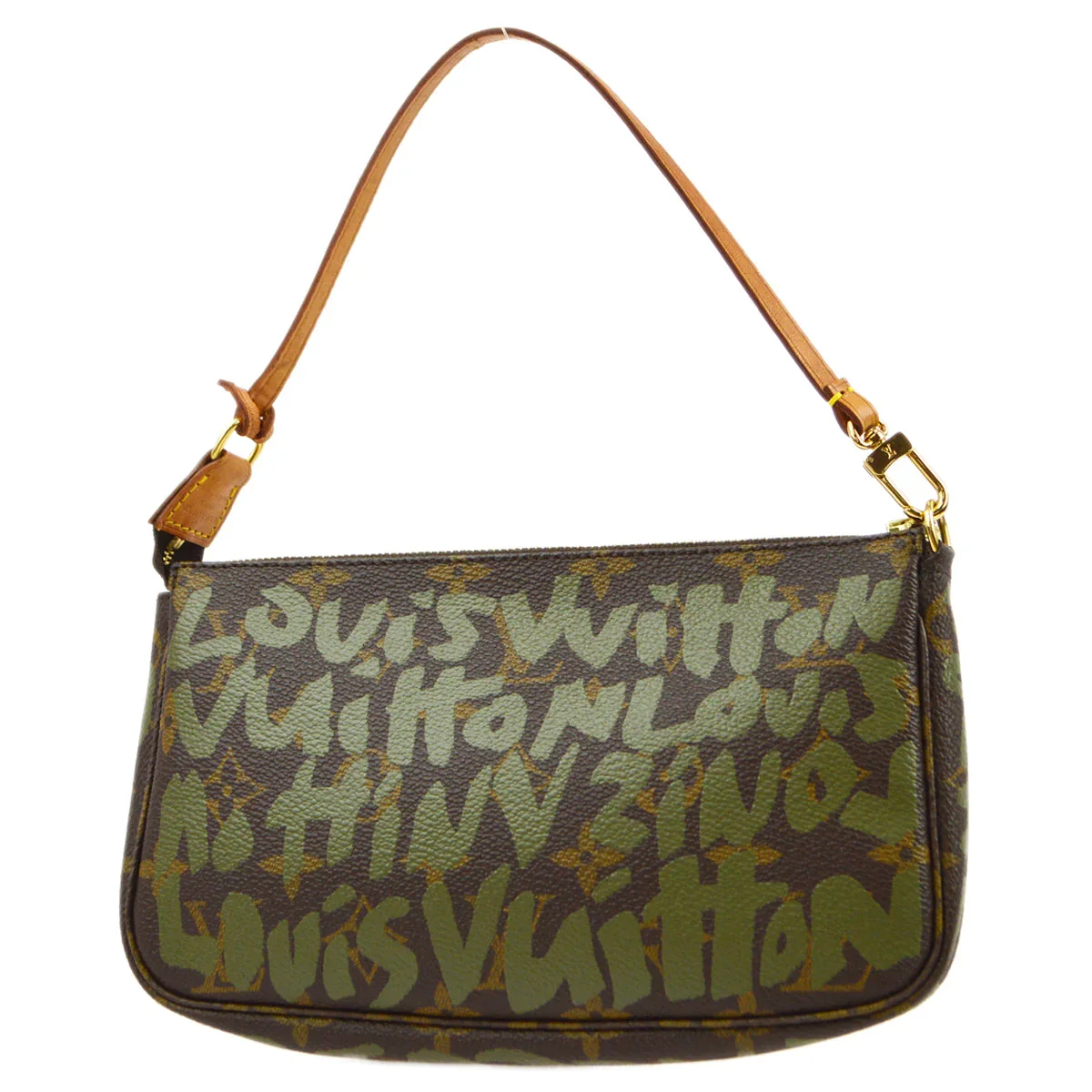 Louis Vuitton 2001 Khaki Graffiti Pochette Accessoires Handbag M92191 - Image 2