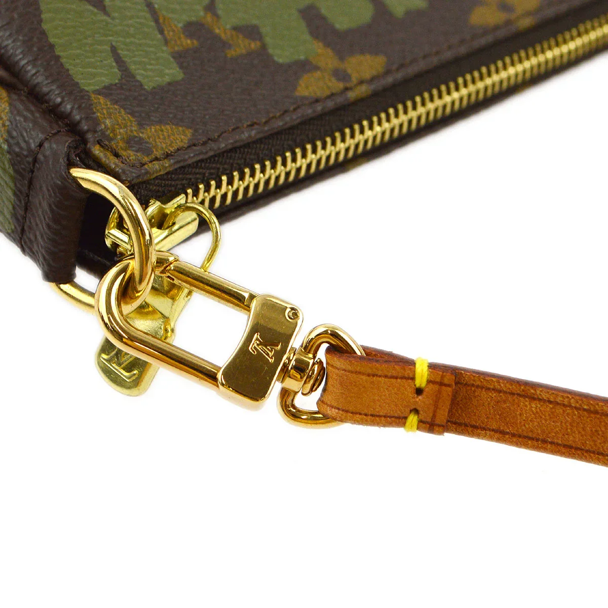 Louis Vuitton 2001 Khaki Graffiti Pochette Accessoires Handbag M92191 - Image 3