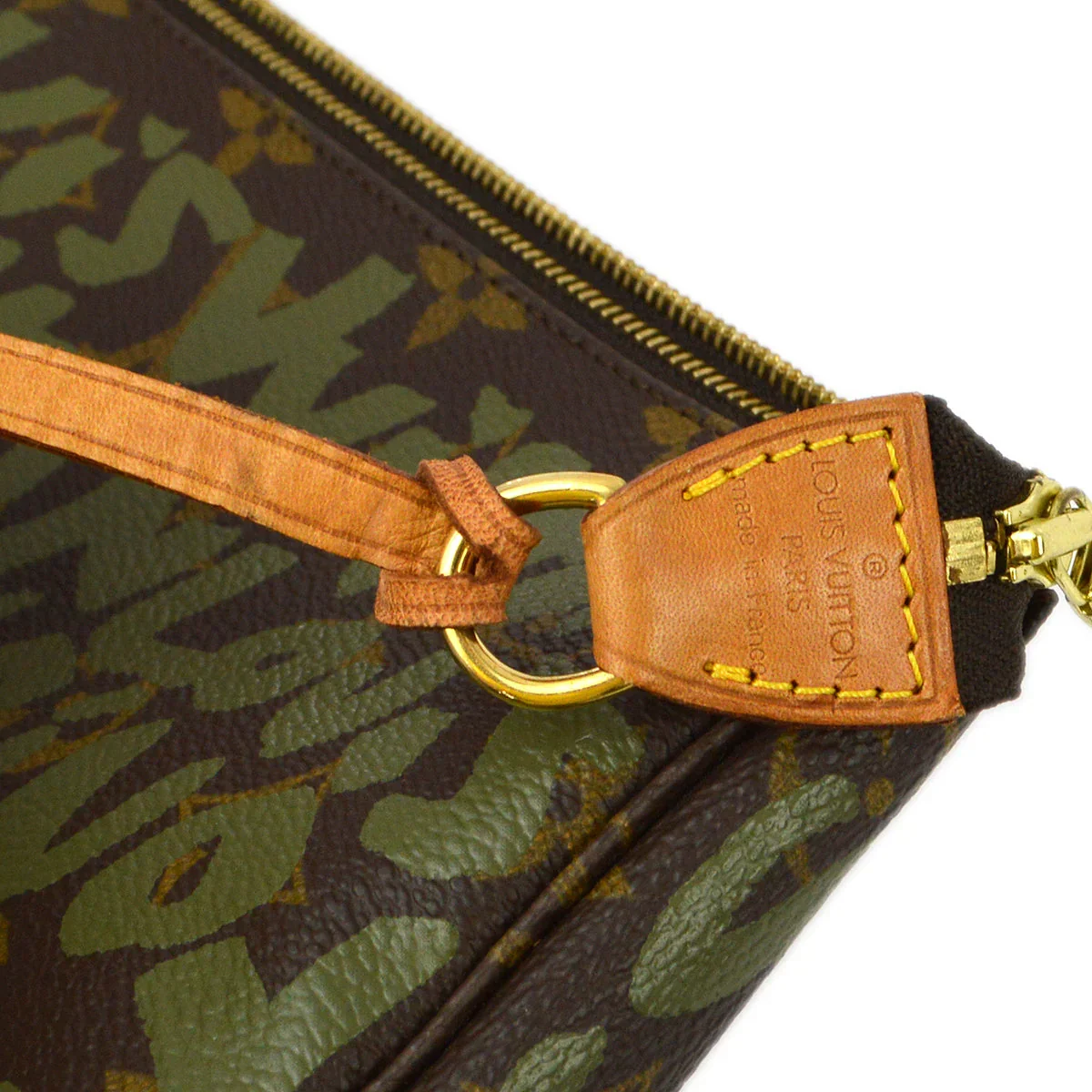 Louis Vuitton 2001 Khaki Graffiti Pochette Accessoires Handbag M92191 - Image 5