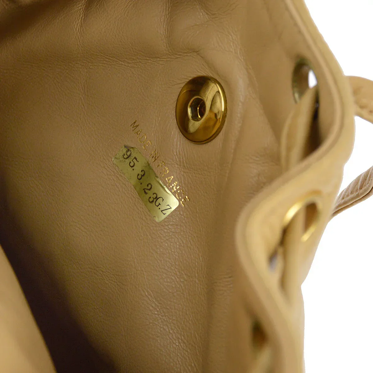 Chanel 1994-1996 Beige Lambskin Large Duma Backpack - Image 10
