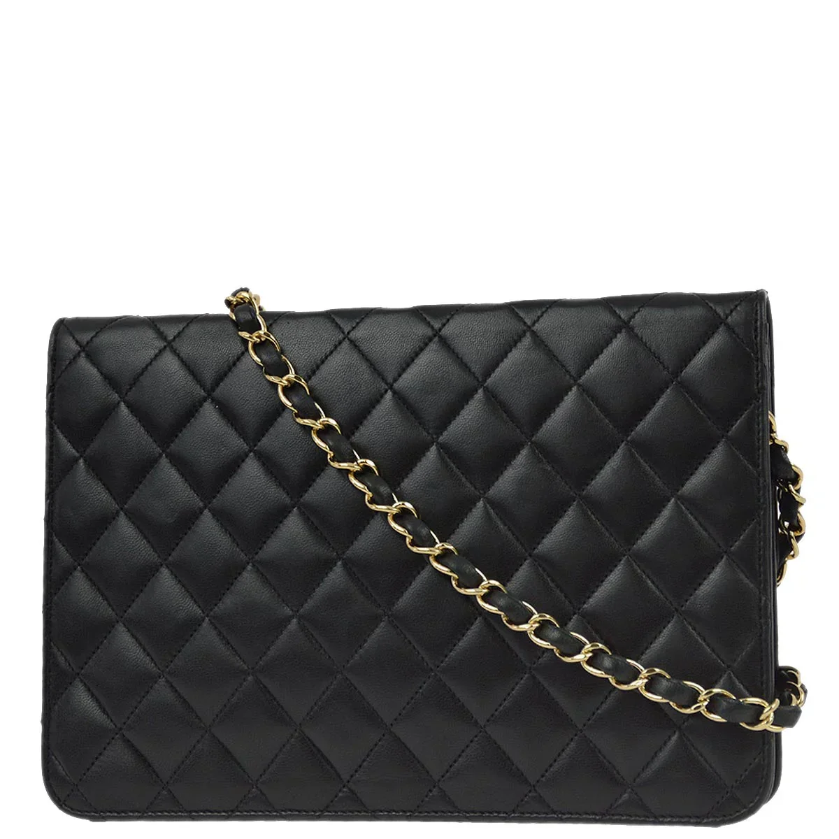 Chanel 2008-2009 Black Lambskin Turnlock Medium Half Flap Shoulder Bag - Image 2