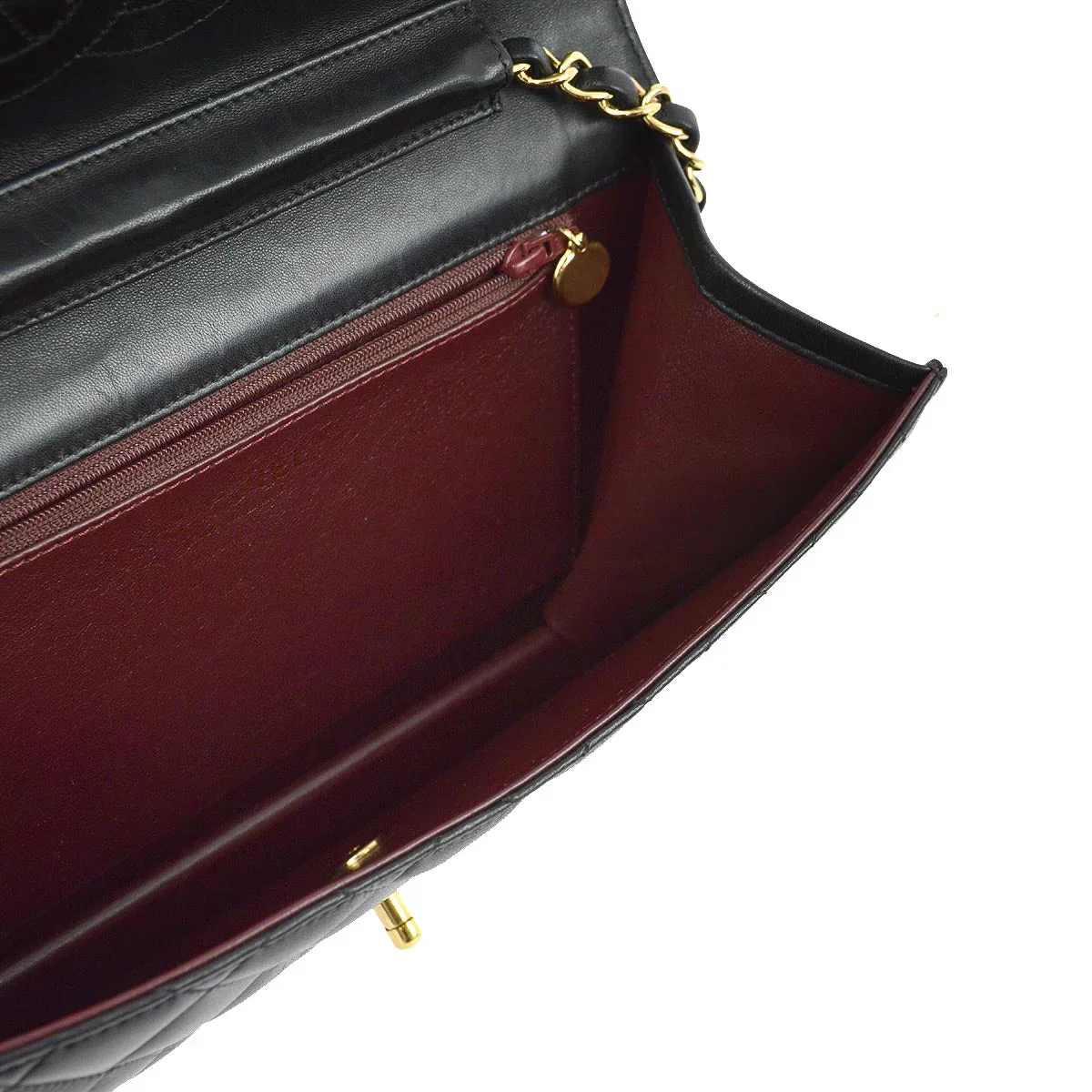 Chanel 2008-2009 Black Lambskin Turnlock Medium Half Flap Shoulder Bag - Image 7
