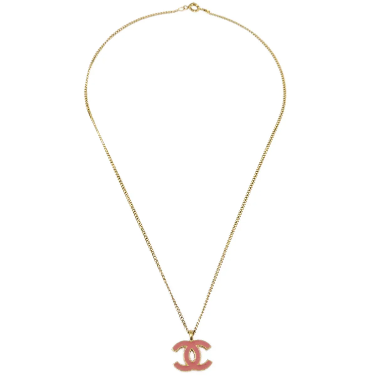 Chanel Pink CC Pendant Necklace 01A - Image 2
