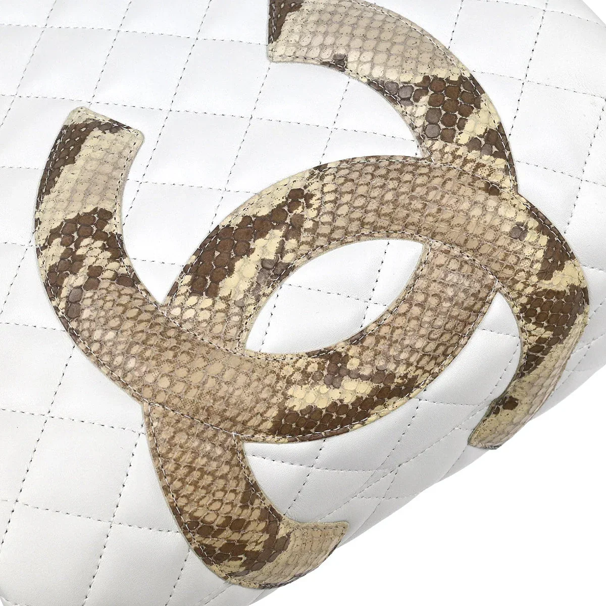 Chanel * 2005-2006 White Calfskin Cambon Ligne Tote Handbag - Image 4