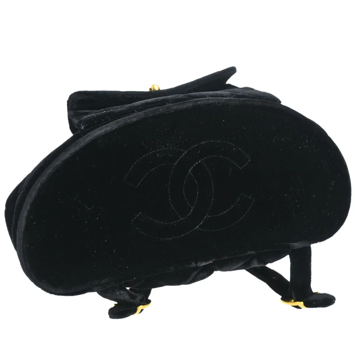 Chanel 1994-1996 Black Velvet Large Duma Backpack - Image 3