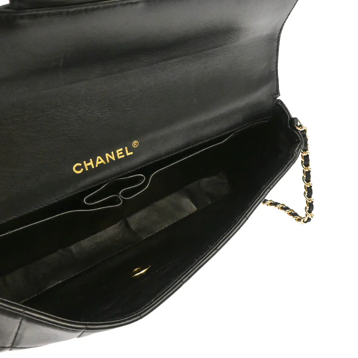Chanel 2003-2004 Black Lambskin East West Choco Bar Shoulder Bag - Image 4