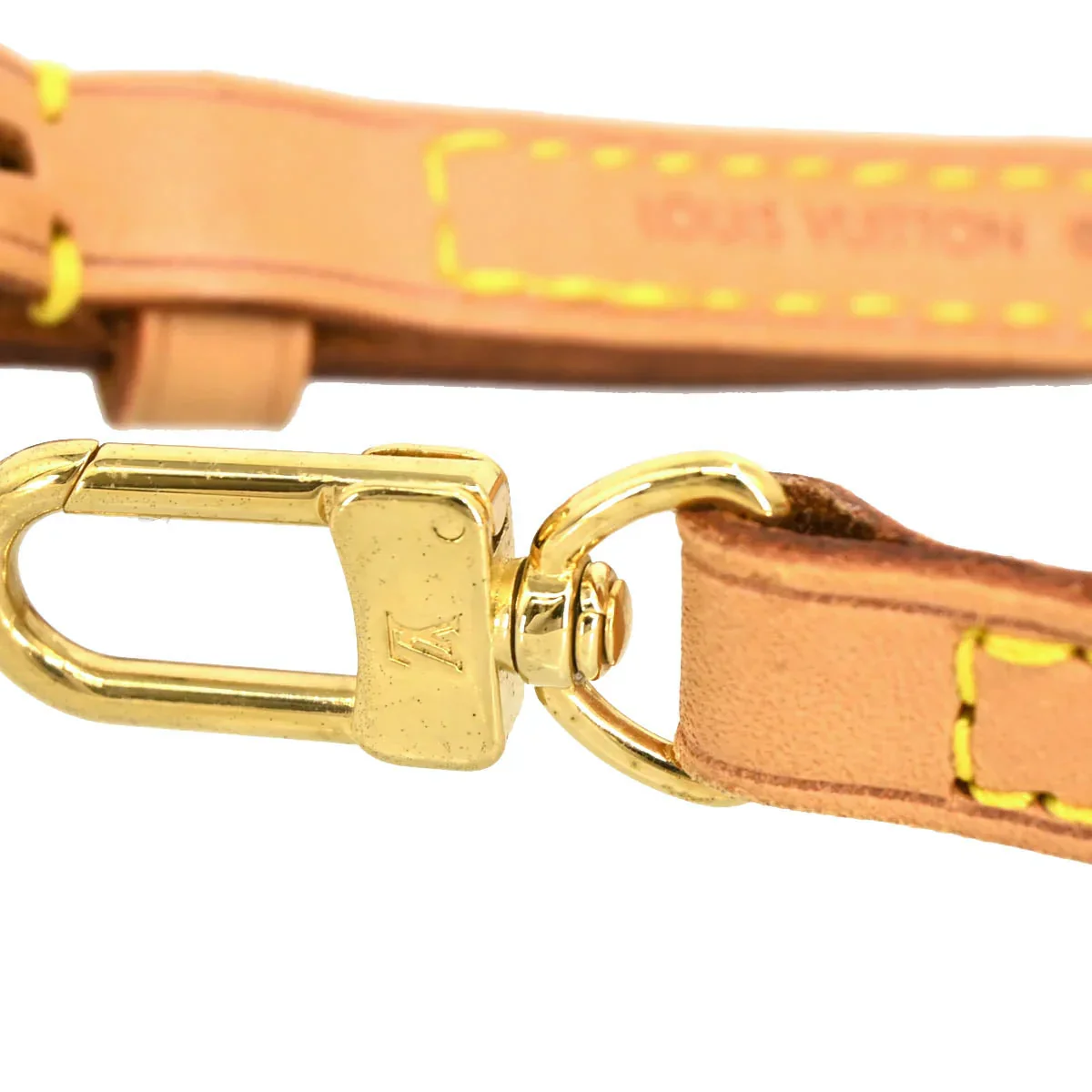 Louis Vuitton Beige Leather Shoulder Strap Accessories Small Good - Image 4