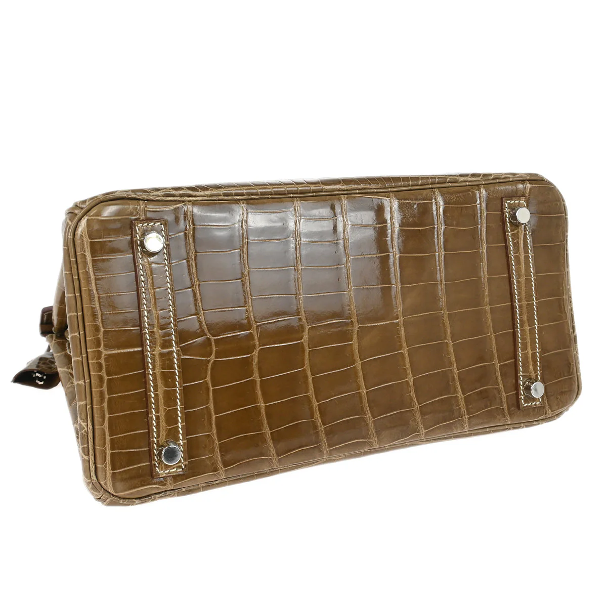 Hermes * 2011 Ficelle Niloticus Crocodile Birkin 30 Handbag - Image 4