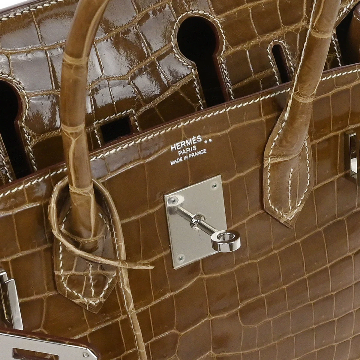 Hermes * 2011 Ficelle Niloticus Crocodile Birkin 30 Handbag - Image 7