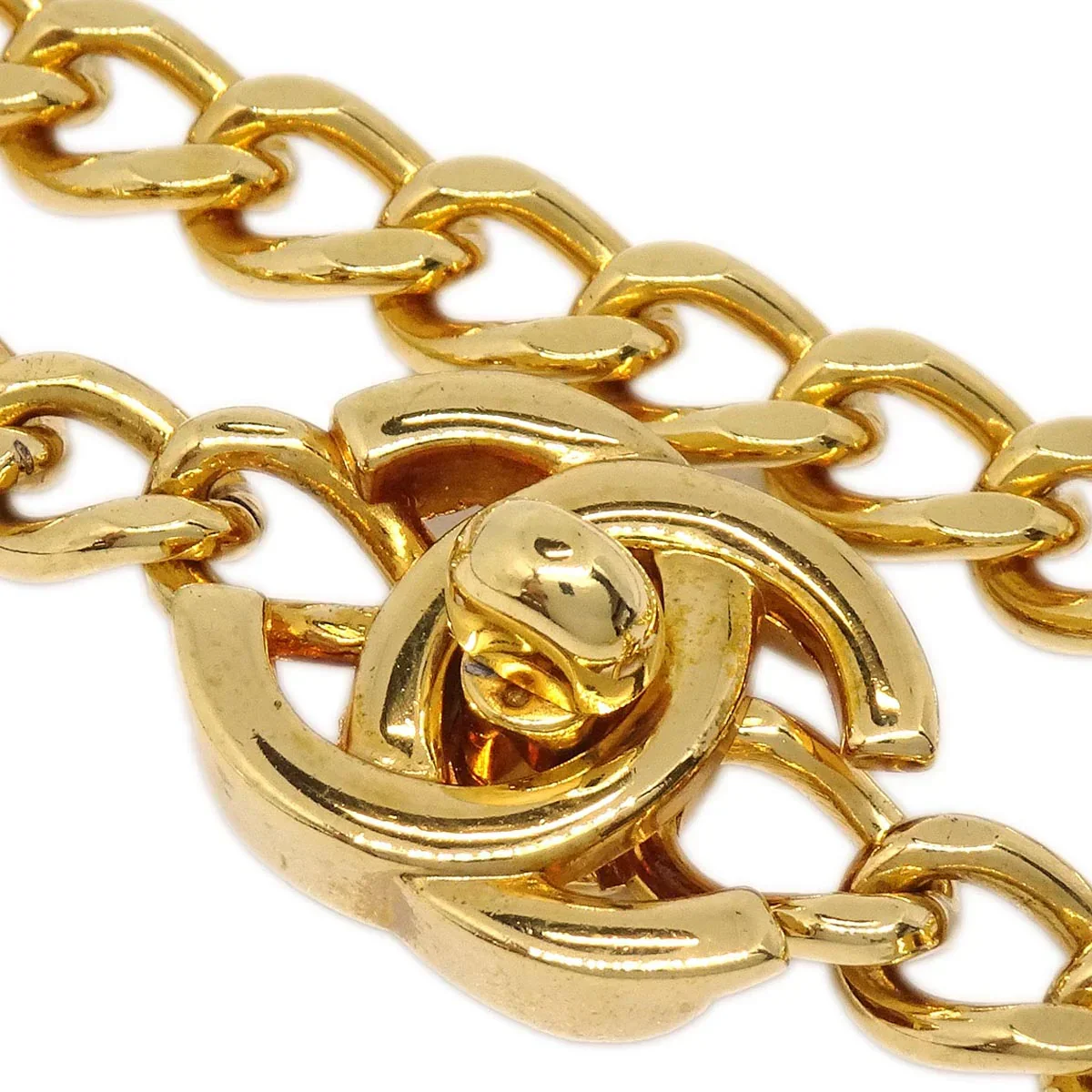 Chanel Turnlock Gold Chain Necklace 96A - Image 2