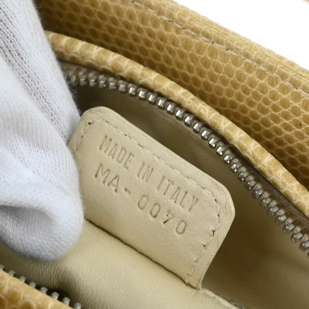Christian Dior * 2000 Beige Lizard Medium Lady Dior Cannage 2way Handbag - Image 8