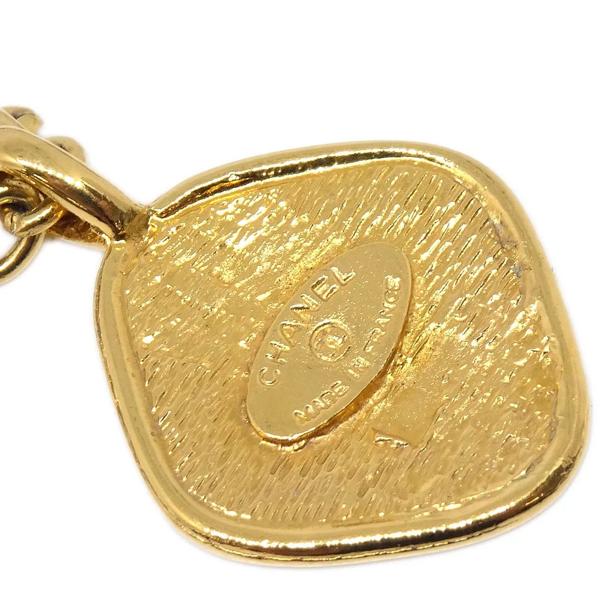 Chanel Rhombus Chain Pendant Necklace Gold - Image 4