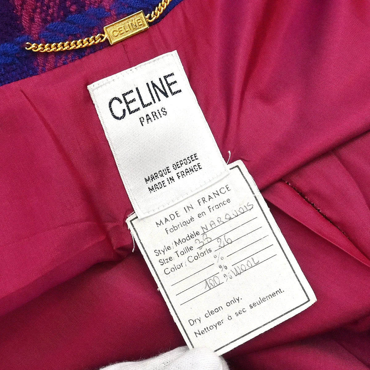 Celine Single Breasted Jacket Collarless Blue #38 - Image 9