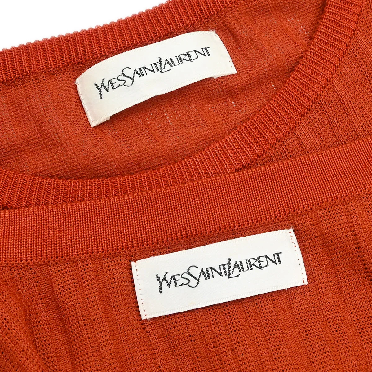 Yves Saint Laurent Setup Cardigan Short Sleeve Dress Orange #M - Image 10