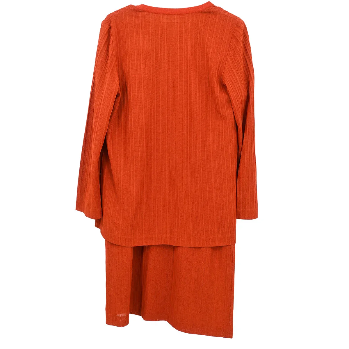 Yves Saint Laurent Setup Cardigan Short Sleeve Dress Orange #M - Image 2