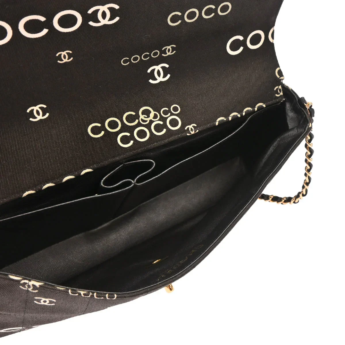 Chanel 2000-2001 Black Canvas COCO East West Choco Bar Shoulder Bag - Image 4