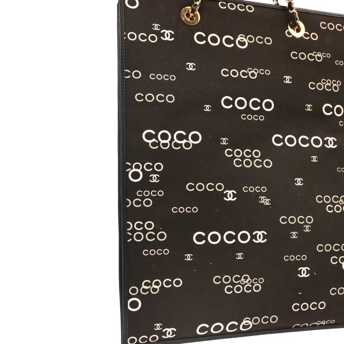 Chanel 2002-2003 Black Canvas COCO Tote Bag - Image 3