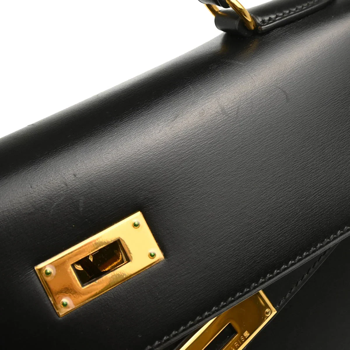 Hermes Black Box Calf Kelly 32 Sellier Handbag - Image 6