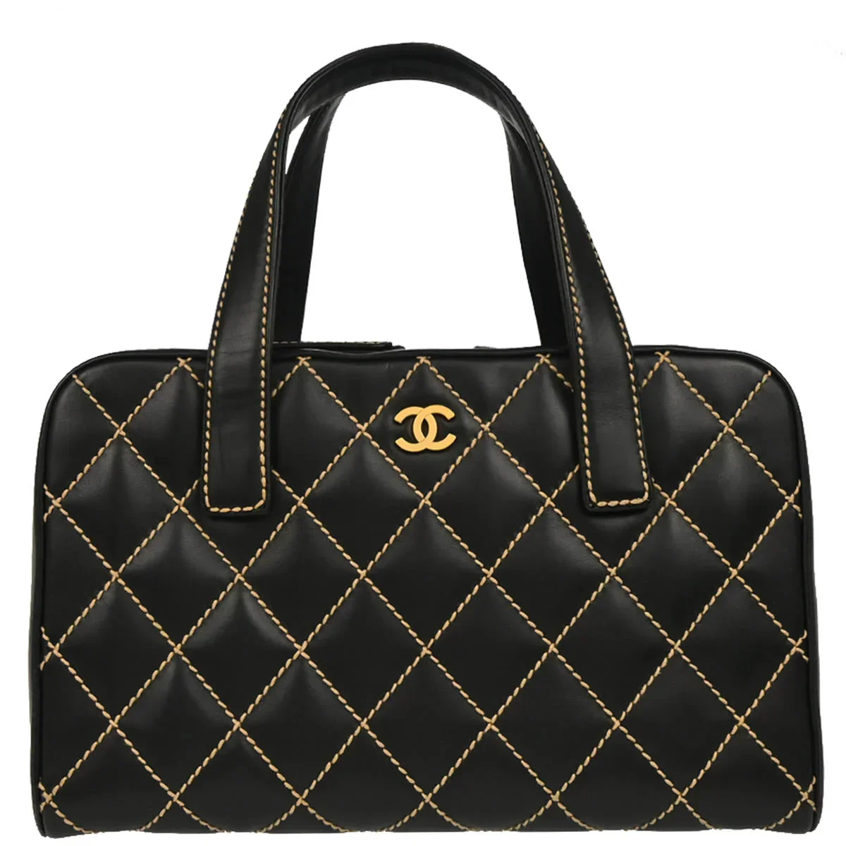 Chanel Black Calfskin Wild Stitch Handbag