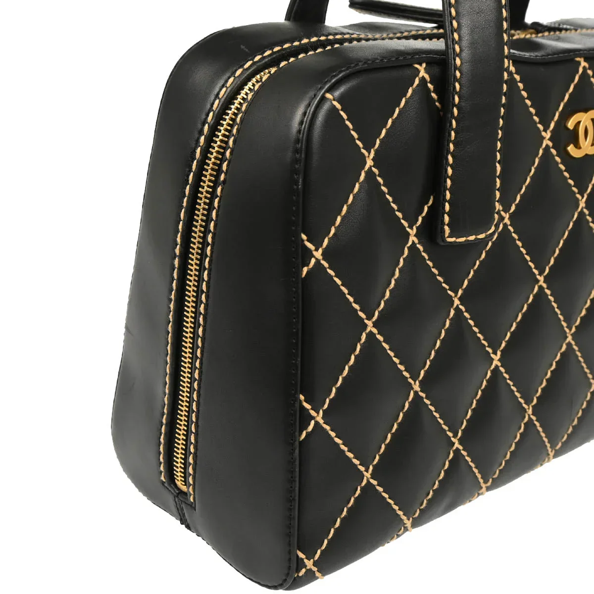 Chanel Black Calfskin Wild Stitch Handbag - Image 3