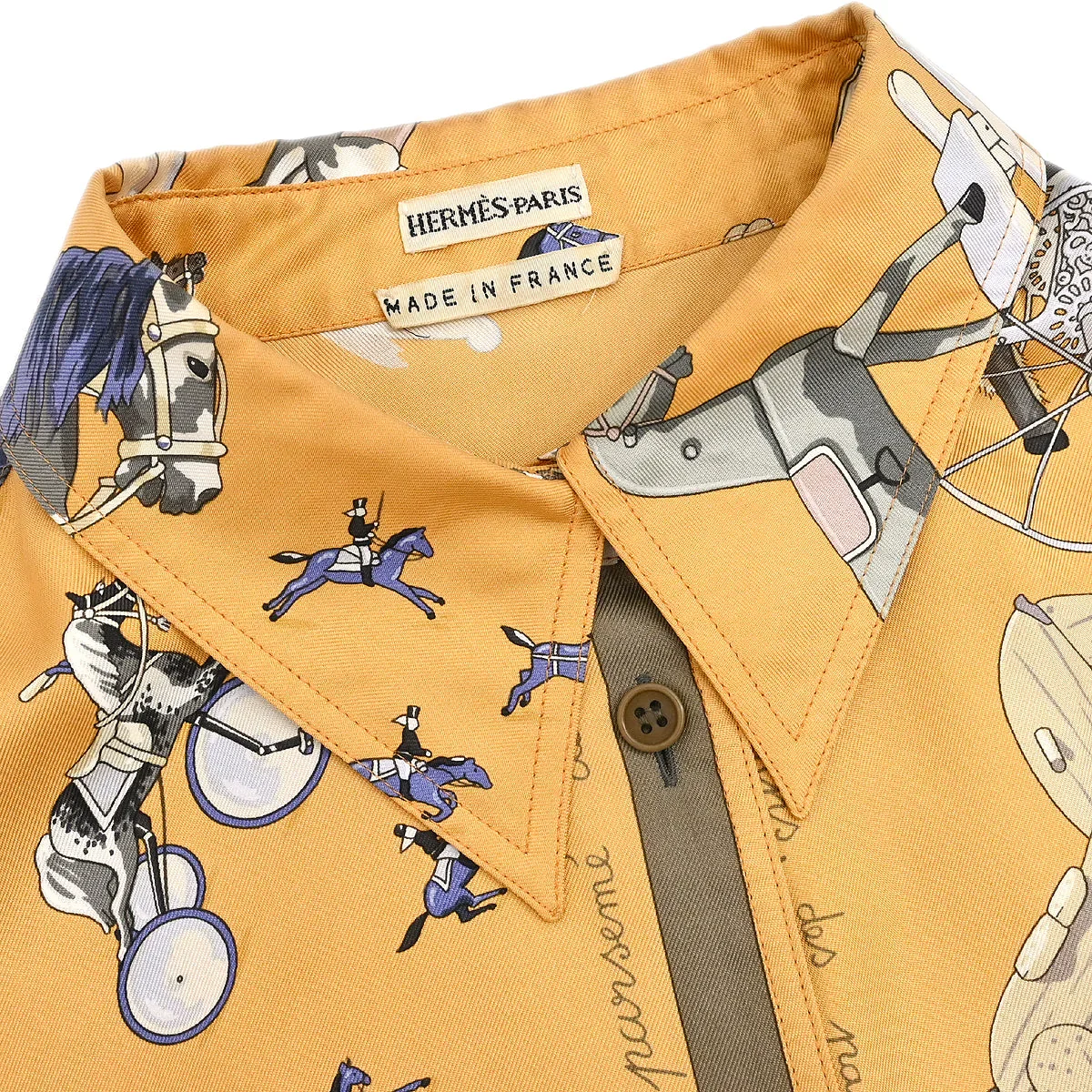 Hermes Shirt Blouse Beige #36 - Image 3