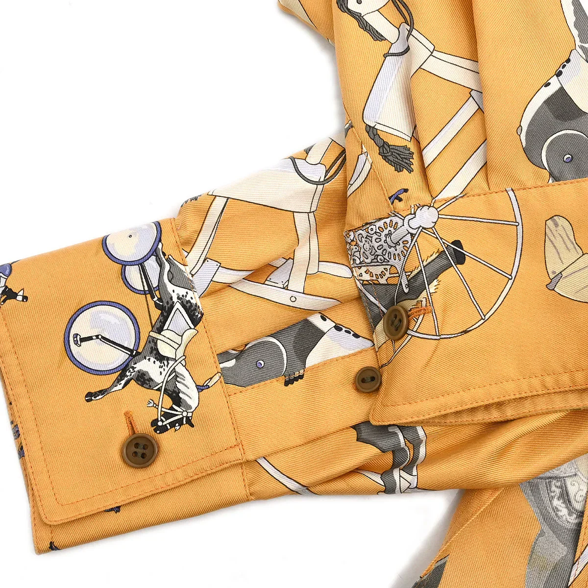Hermes Shirt Blouse Beige #36 - Image 4