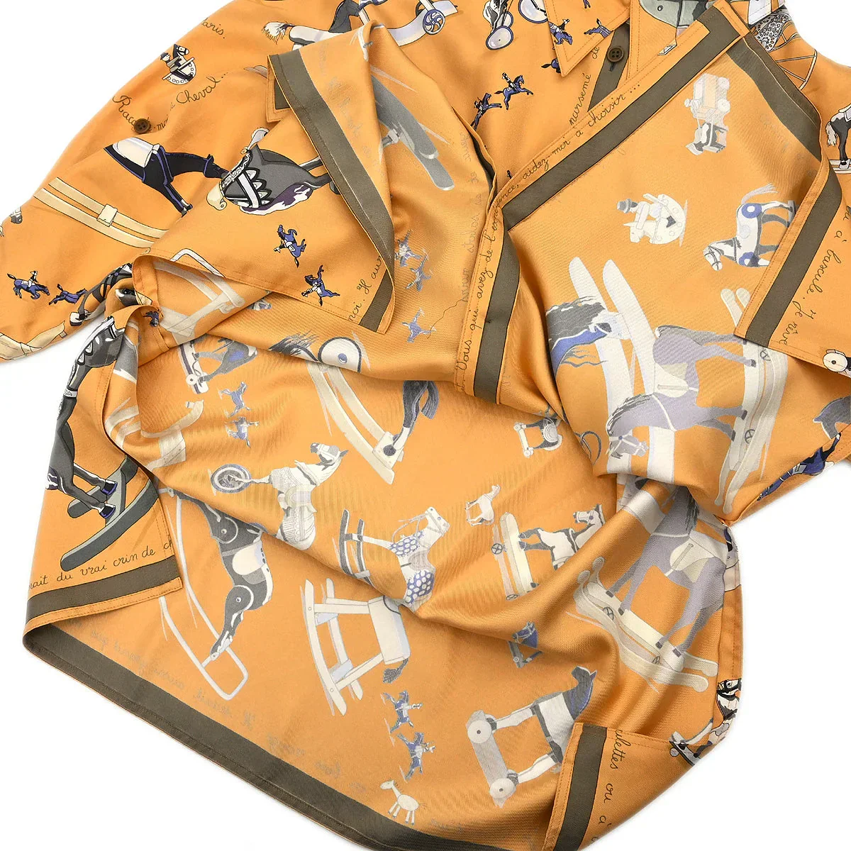 Hermes Shirt Blouse Beige #36 - Image 6